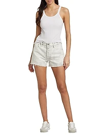 Crackle High-Rise Denim Shorts