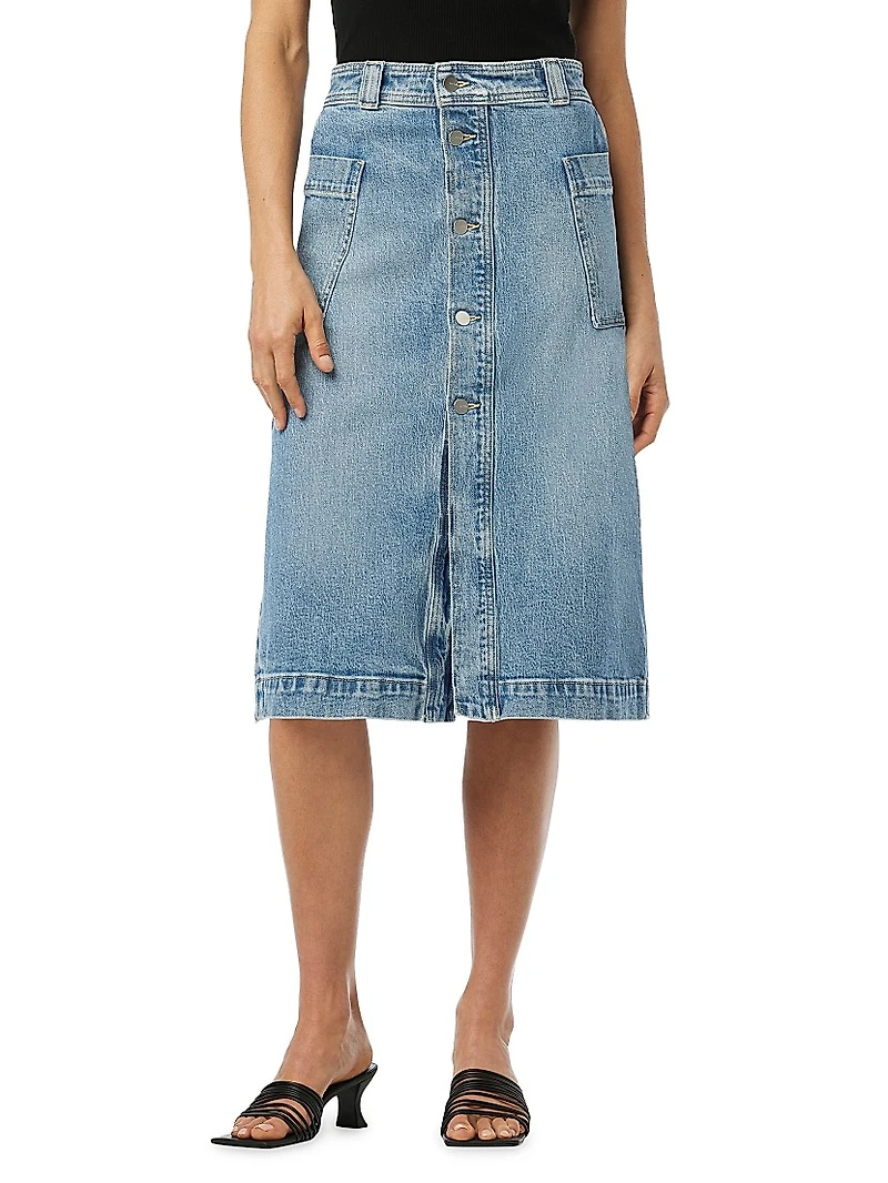The Phoebe Denim Midi-Skirt