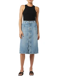 The Phoebe Denim Midi-Skirt