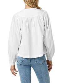 Suzie Cotton Balloon-Sleeve Blouse