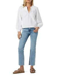 Suzie Cotton Balloon-Sleeve Blouse