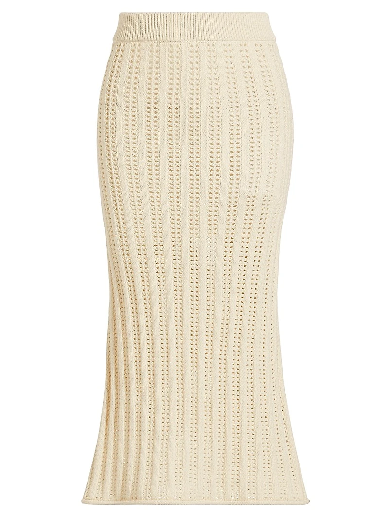 Aurora Cotton-Blend Midi-Skirt