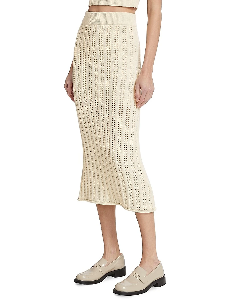 Aurora Cotton-Blend Midi-Skirt