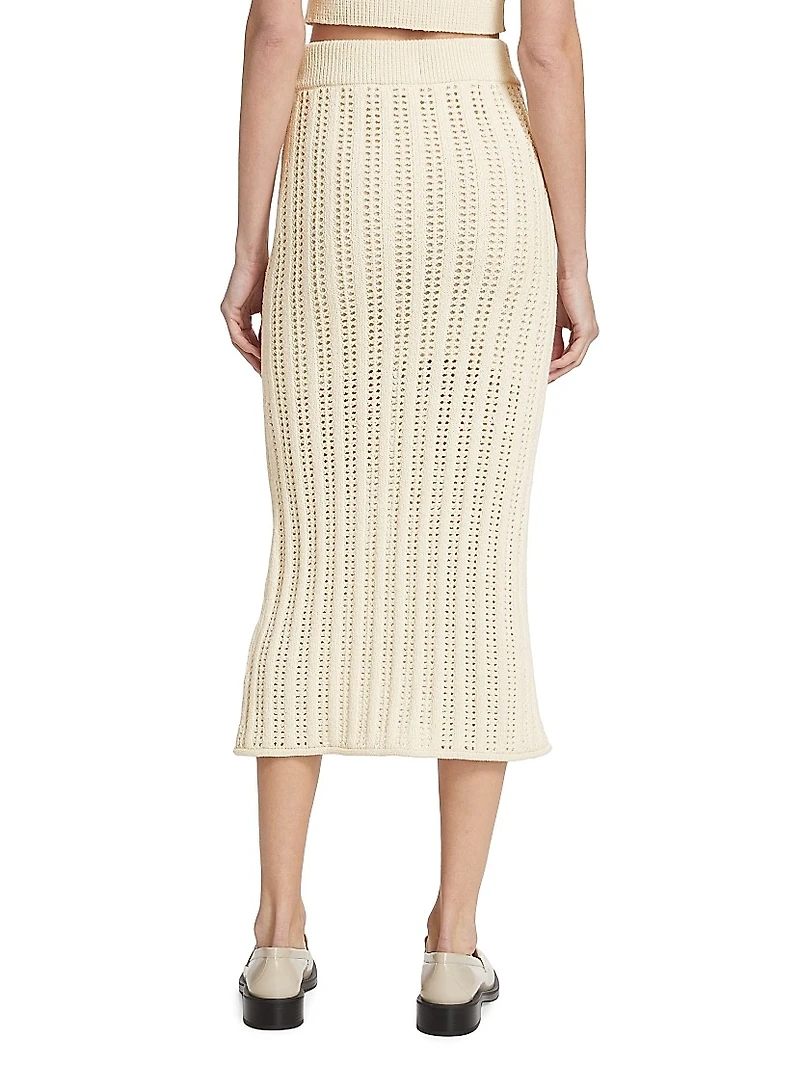 Aurora Cotton-Blend Midi-Skirt