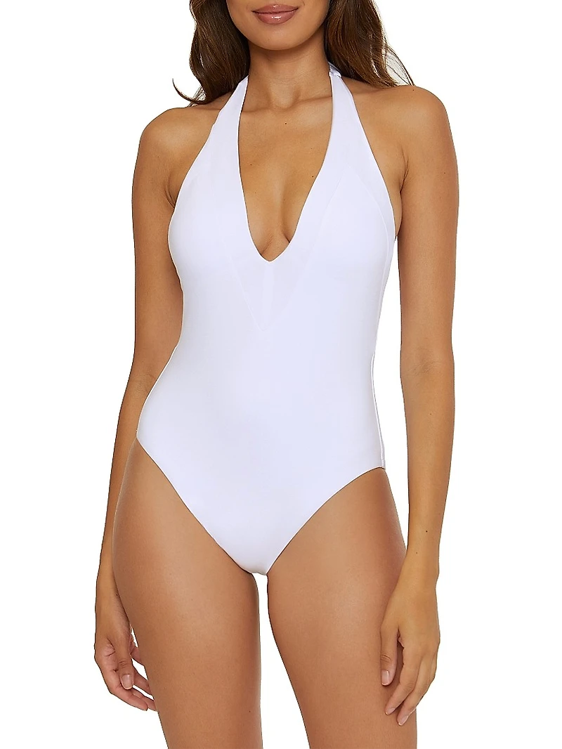 Monaco Plunging V-Neck One-Piece Swimsuit
