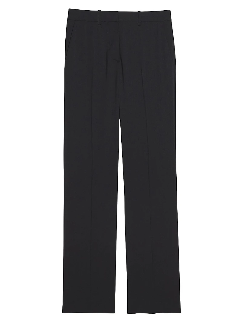 Wool Straight-Leg Pants