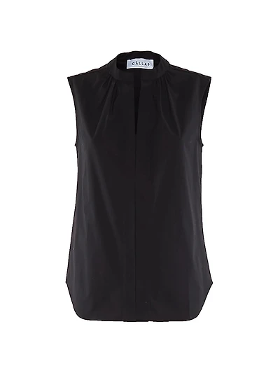 Olympia Sleeveless Poplin Top