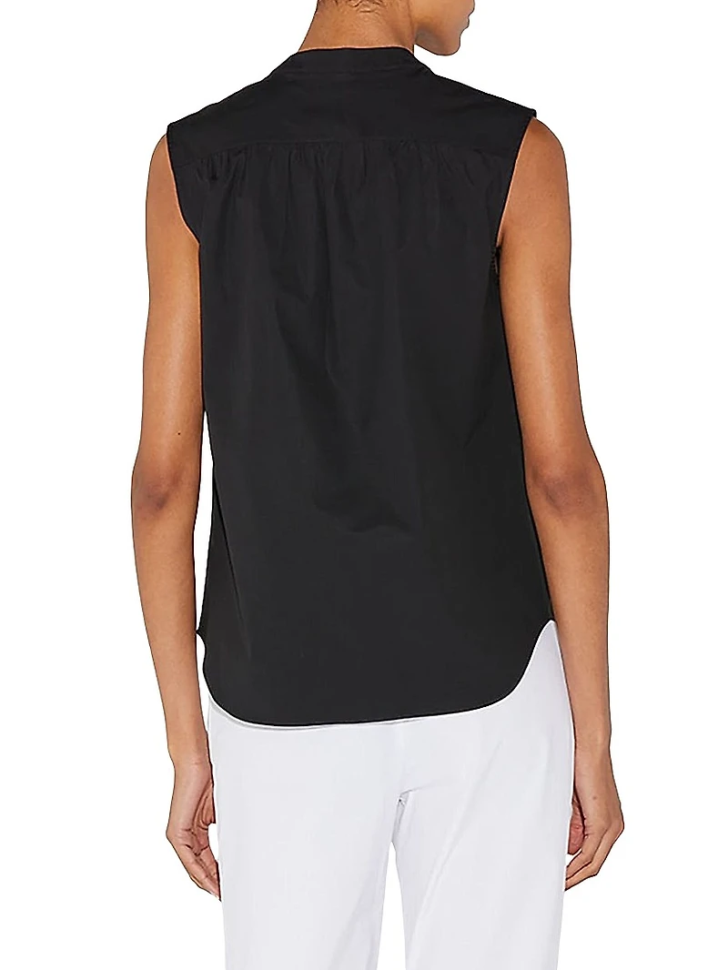 Olympia Sleeveless Poplin Top