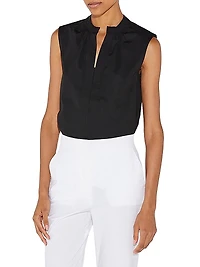 Olympia Sleeveless Poplin Top