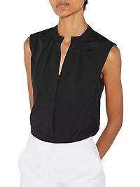 Olympia Sleeveless Poplin Top