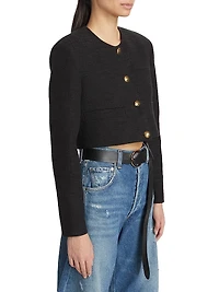 Pia Cotton-Blend Tweed Crop Jacket