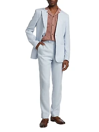 Kin B Linen Two-Button Blazer