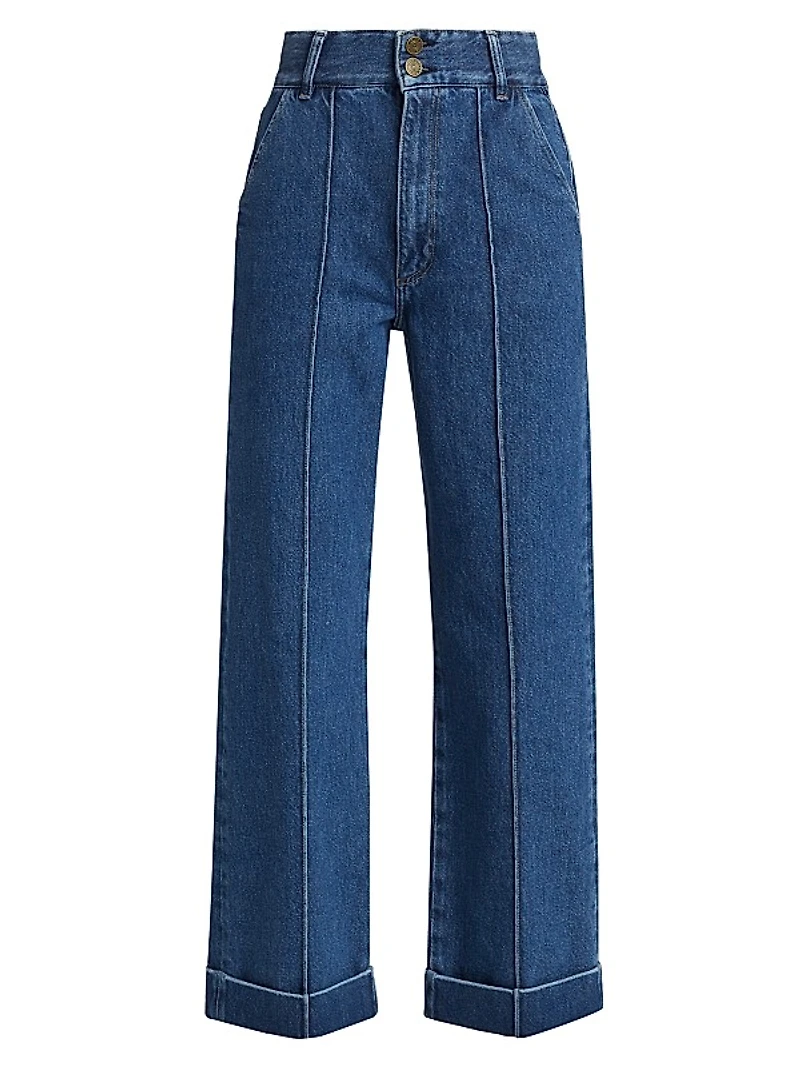 '70s High-Rise Stretch Straight-Leg Crop Jeans