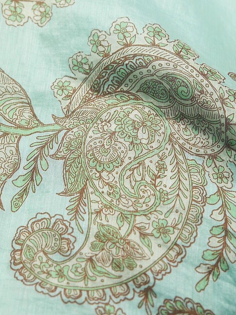 Zoe Paisley Linen-Blend Slipdress