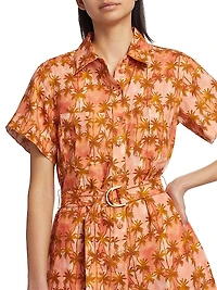 Leilani Palm Tree Linen Romper