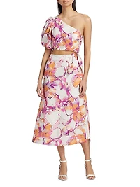 Nadia Floral Cut-Out Midi-Dress