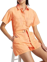 Brae Cotton Belted Romper