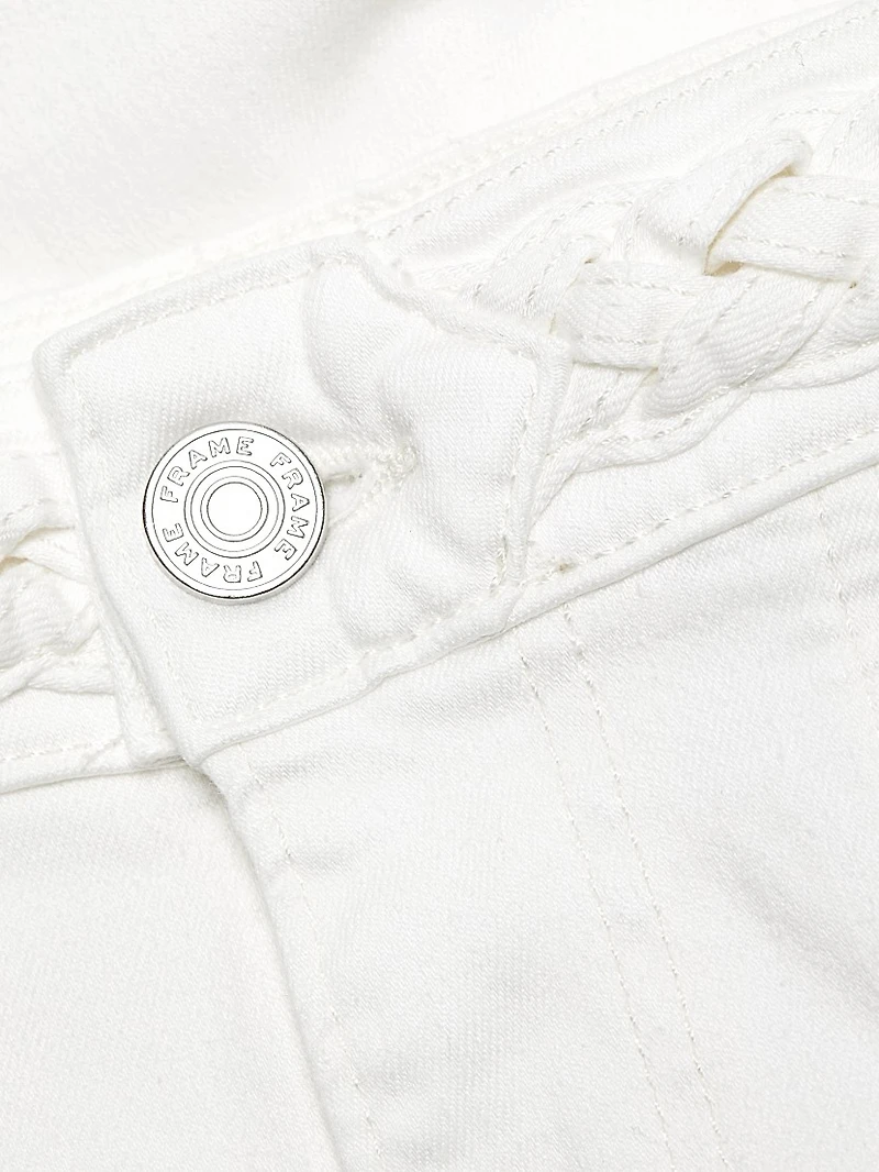 Braided Waistband High-Rise Wide-Leg Jeans