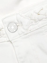 Braided Waistband High-Rise Wide-Leg Jeans