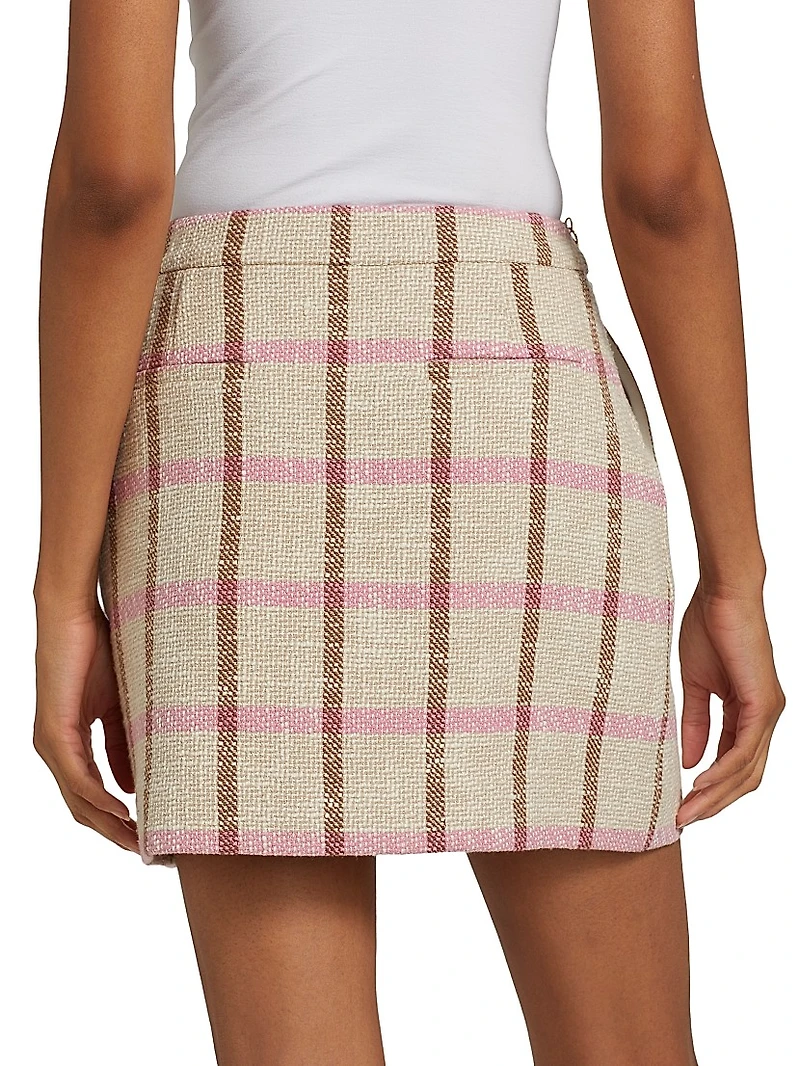 Lane Plaid A-Line Miniskirt