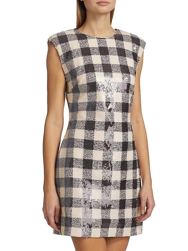 Parker Sequined Check Shift Dress