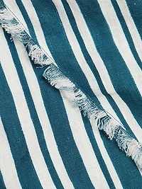 Striped Linen-Cotton One-Shoulder Minidress