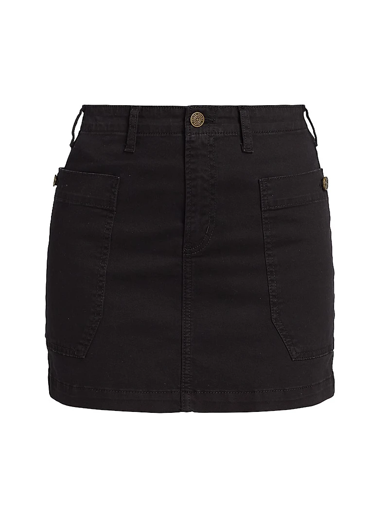 Stretch-Cotton Cargo Miniskirt