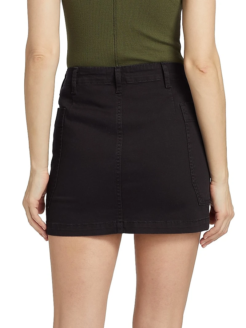 Stretch-Cotton Cargo Miniskirt