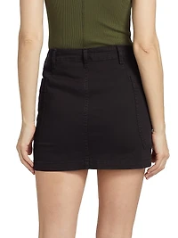 Stretch-Cotton Cargo Miniskirt