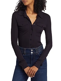 Jersey Button-Front Shirt