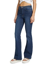 Braided Waistband Le High Flare Jeans