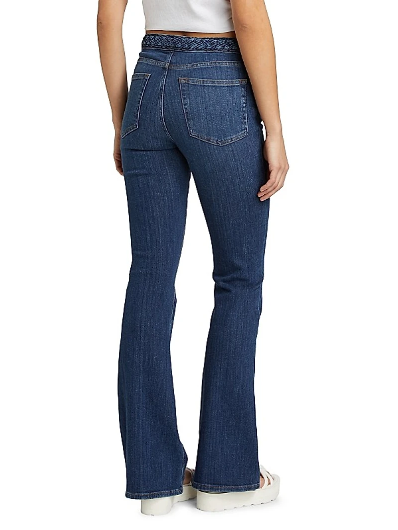 Braided Waistband Le High Flare Jeans