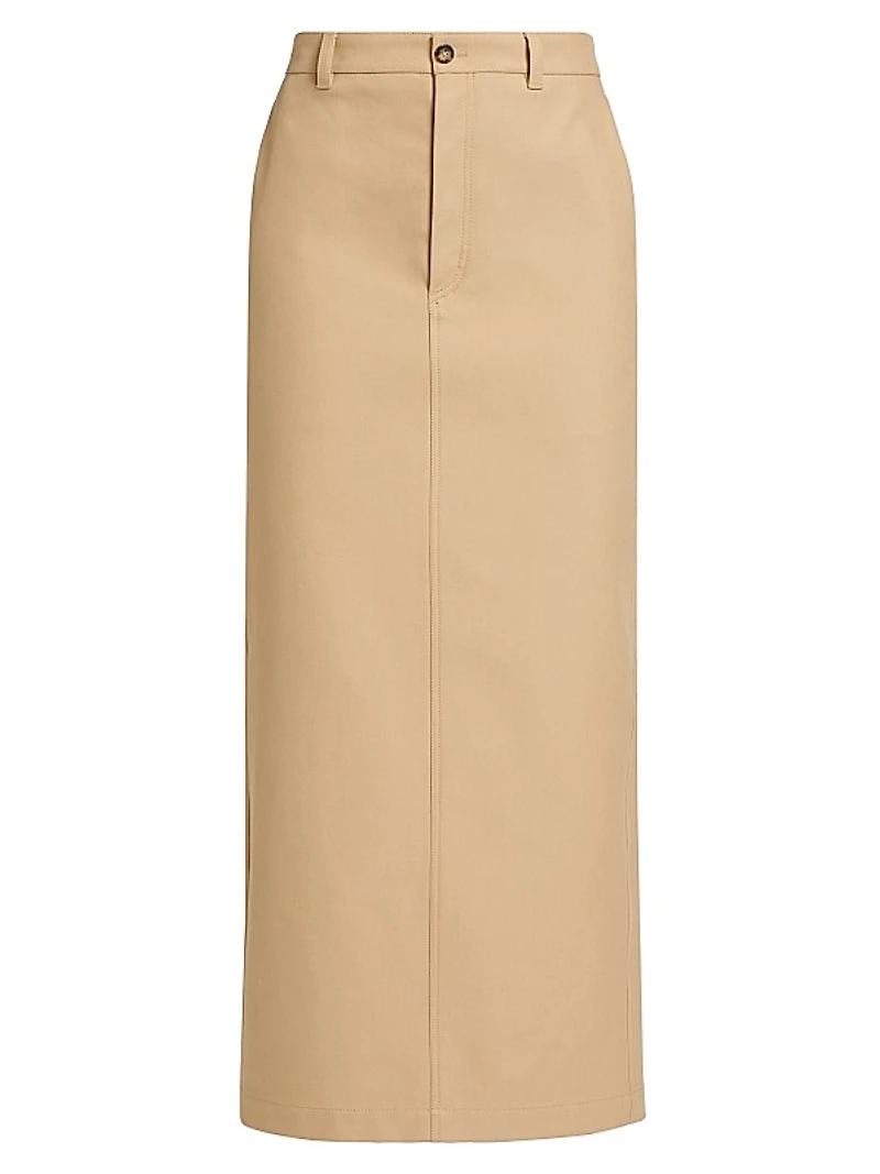 Drill Cotton Column Maxi Skirt