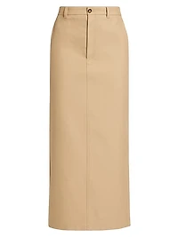 Drill Cotton Column Maxi Skirt
