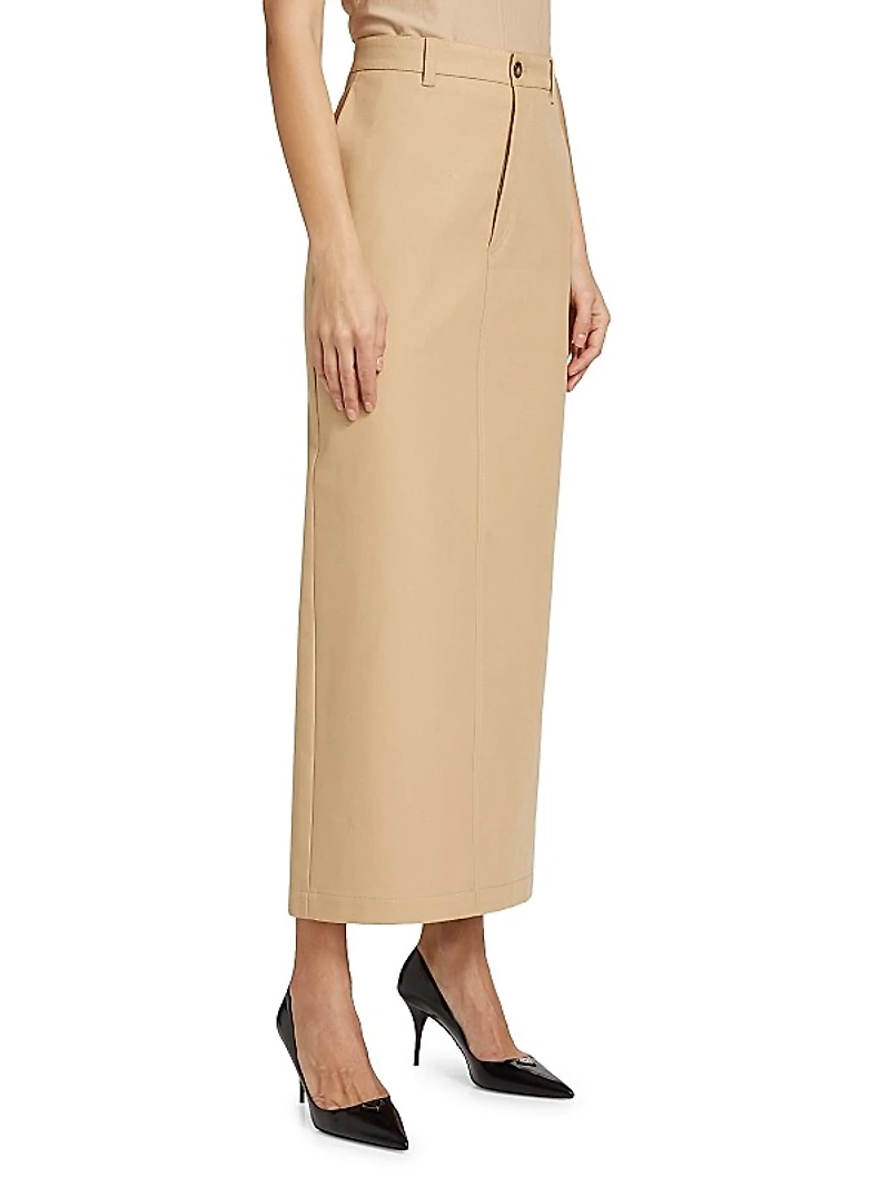 Drill Cotton Column Maxi Skirt