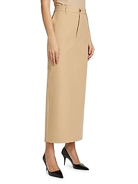 Drill Cotton Column Maxi Skirt