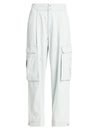 Cotton Wide-Leg Cargo Pants