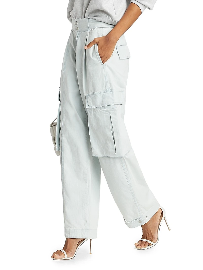 Cotton Wide-Leg Cargo Pants