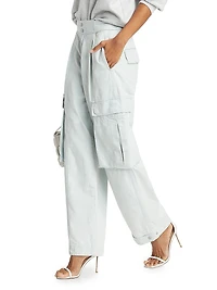 Cotton Wide-Leg Cargo Pants
