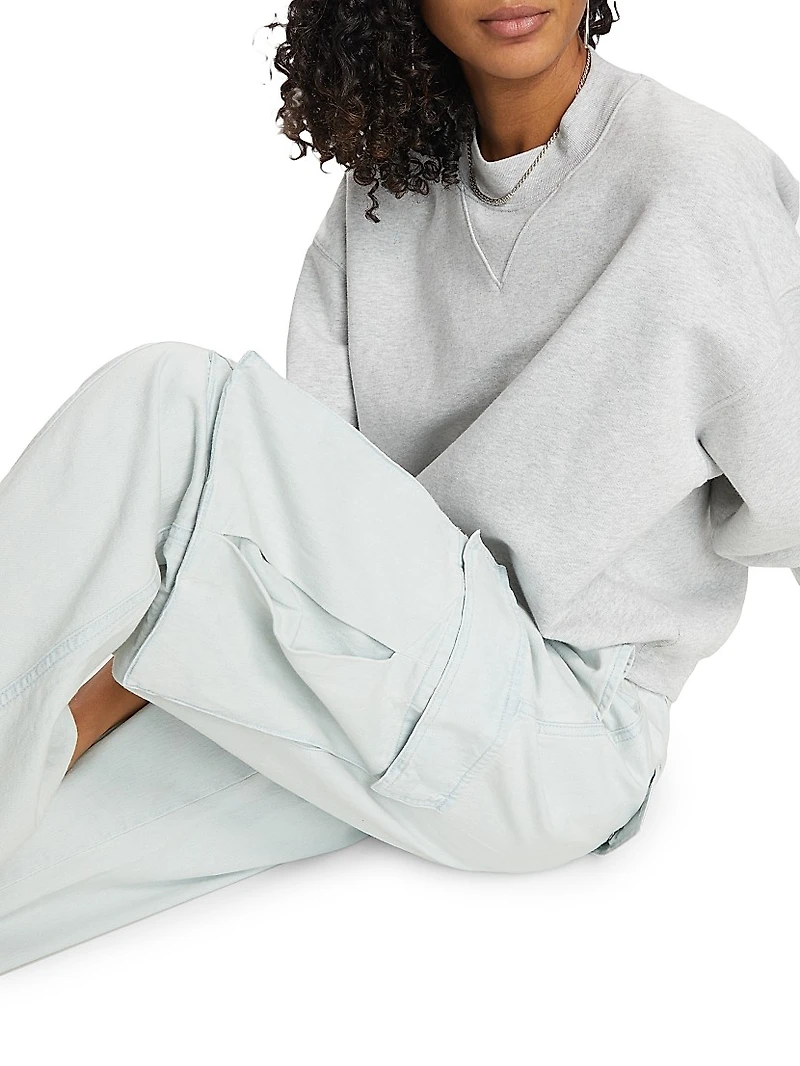 Cotton Wide-Leg Cargo Pants