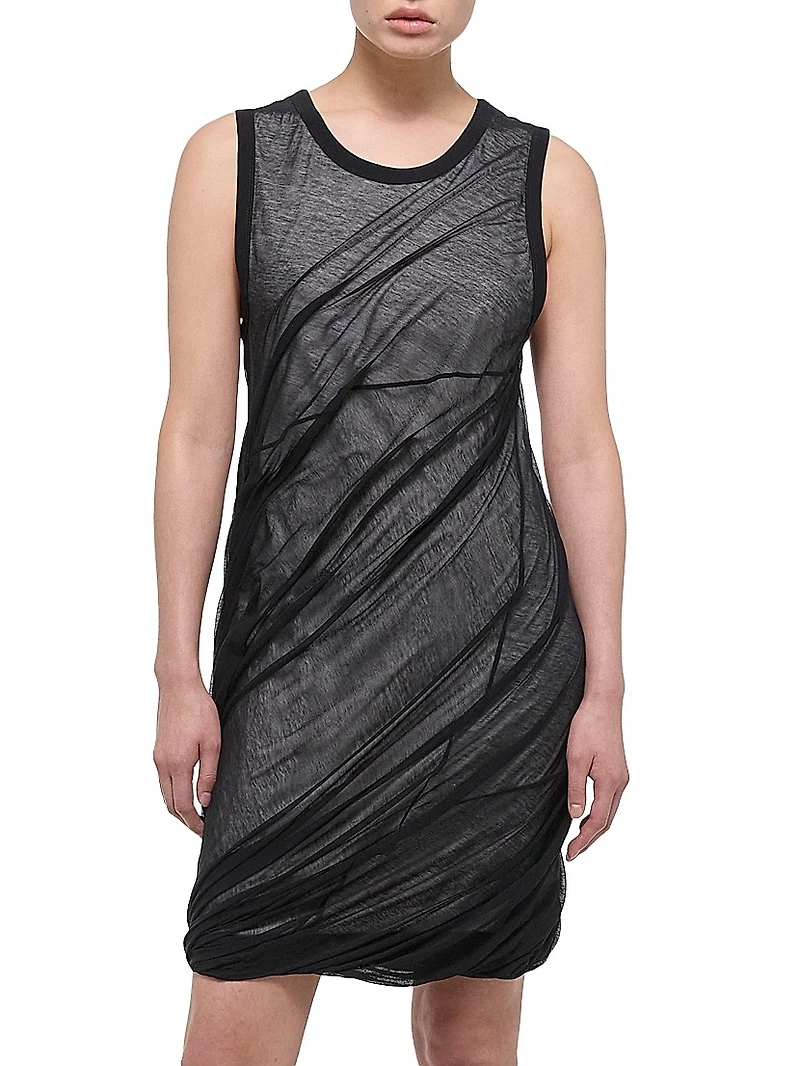 Jersey Bubble-Hem Minidress