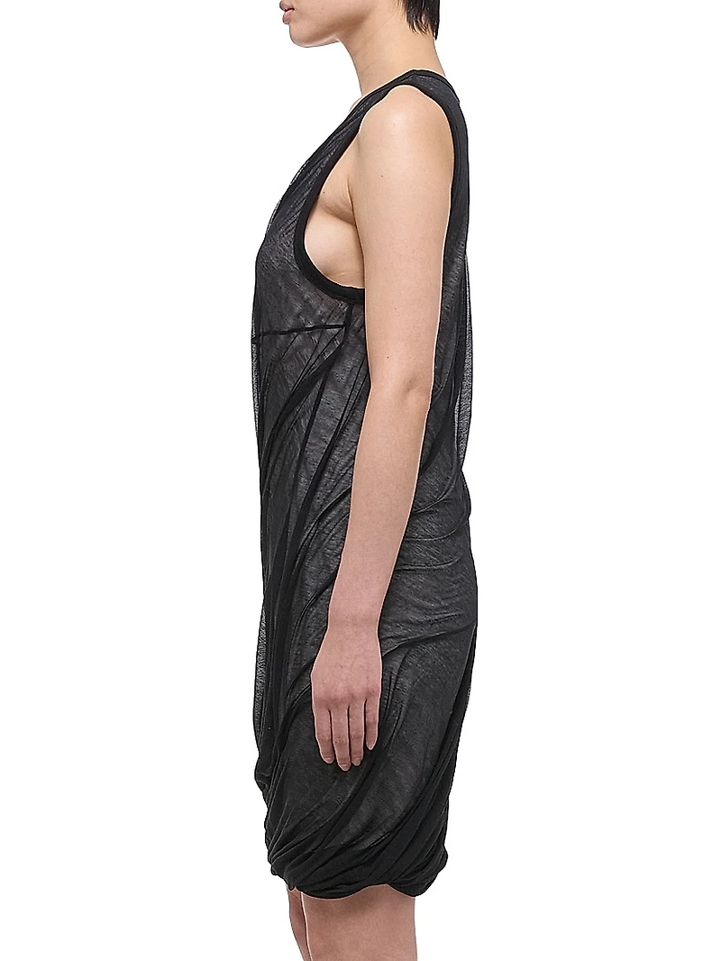 Jersey Bubble-Hem Minidress