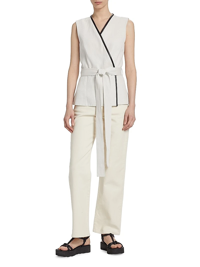 Elliot Twill Wrap Top