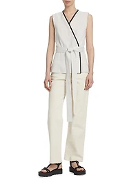 Elliot Twill Wrap Top