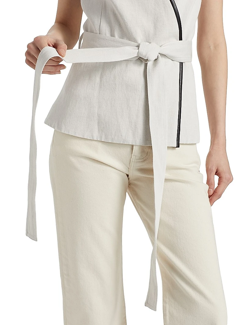 Elliot Twill Wrap Top