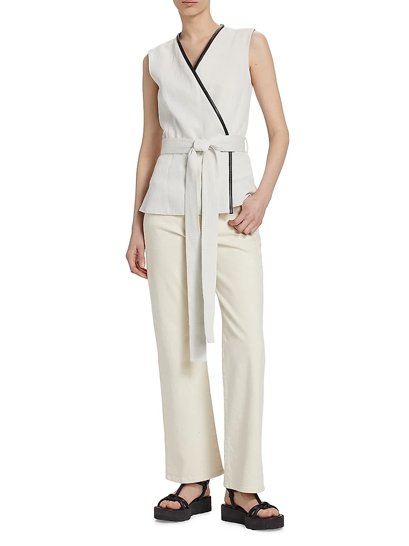 Elliot Twill Wrap Top