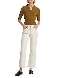 Reeve Cotton-Blend Knit Polo Top