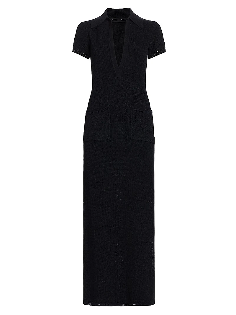 Auden Plunging V-Neck Knit Maxi Dress