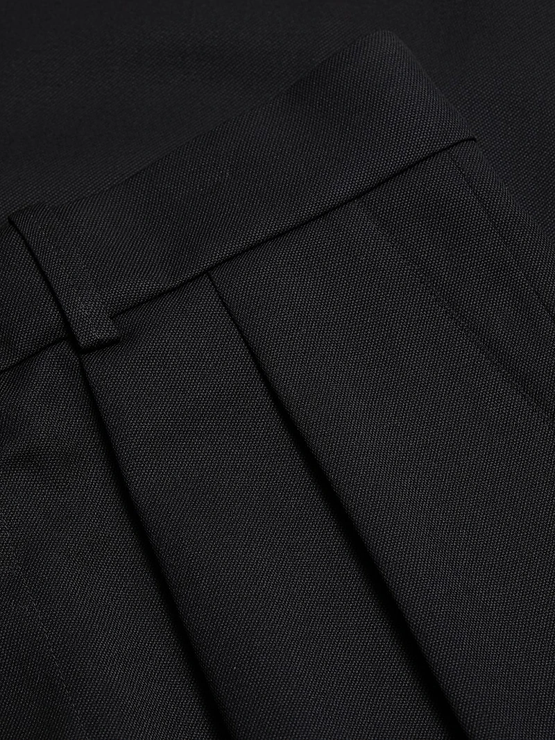 Pleated Wool High-Rise Trousers
