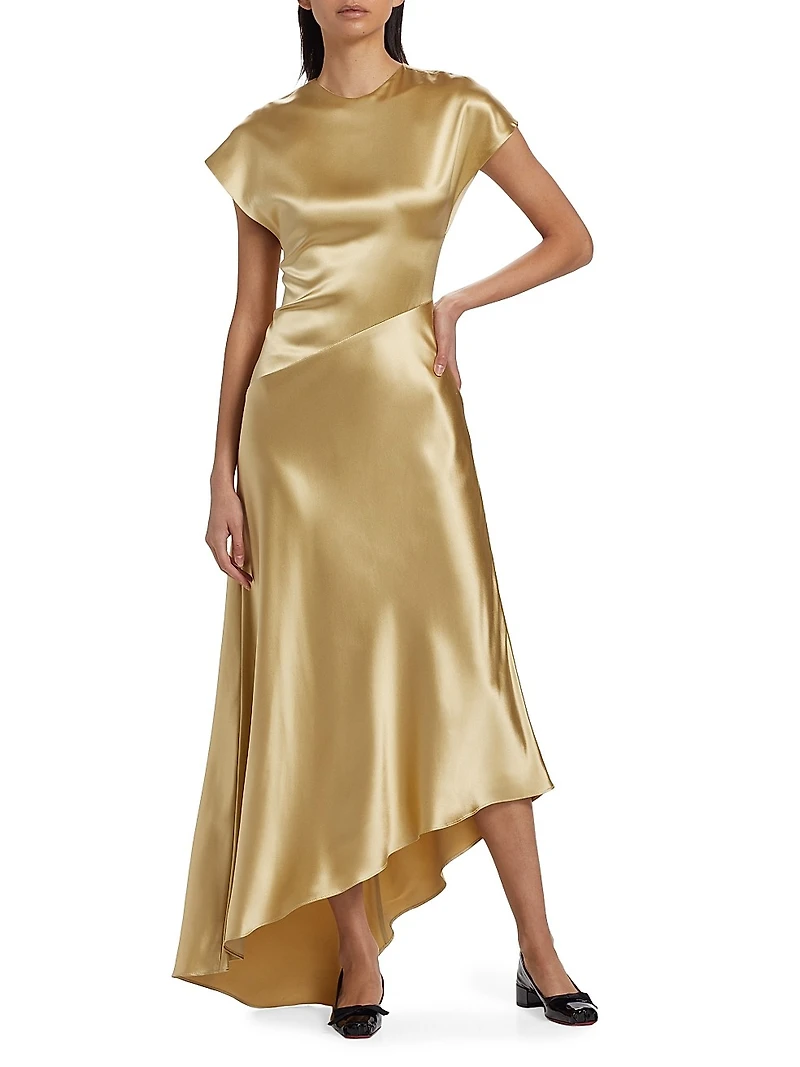 Abney Silk Asymmetric Dress